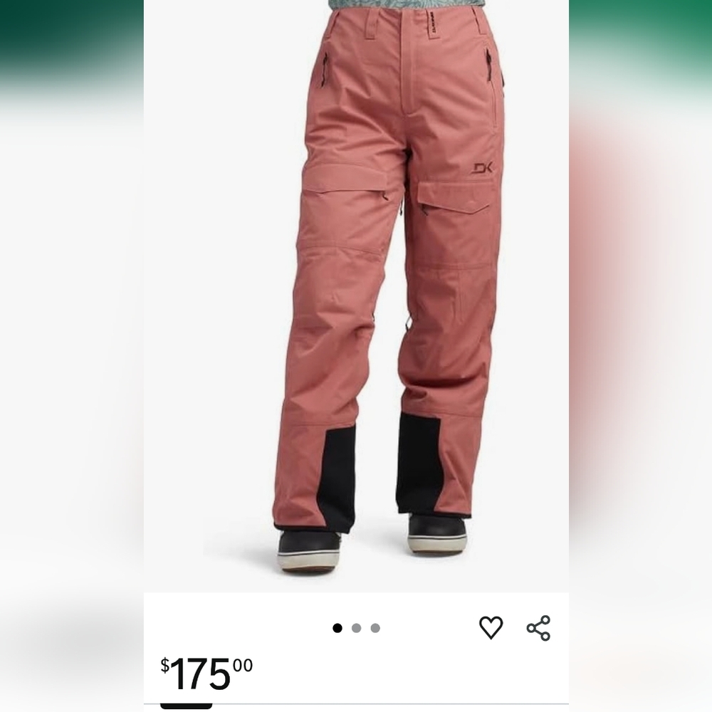Dakine NWT Washed Pink Snow Pants
